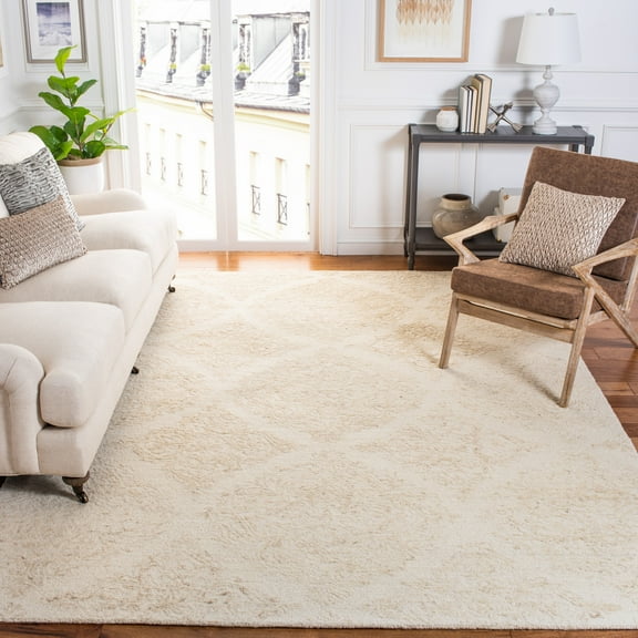SAFAVIEH Abstract Rachelle Trellis Wool Area Rug, Ivory/Beige, 8' x 10'