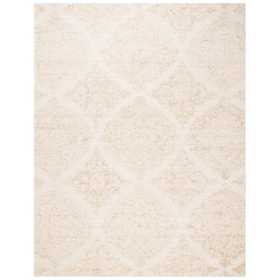 SAFAVIEH Abstract Rachelle Floral Wool Area Rug, Ivory/Beige, 9' x 12'