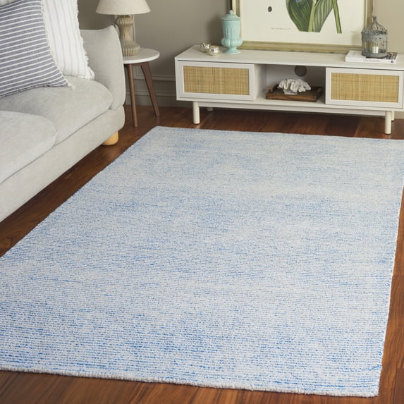 SAFAVIEH Abstract Rumen Solid Color Area Rug, Ivory/Blue, 4' x 6'