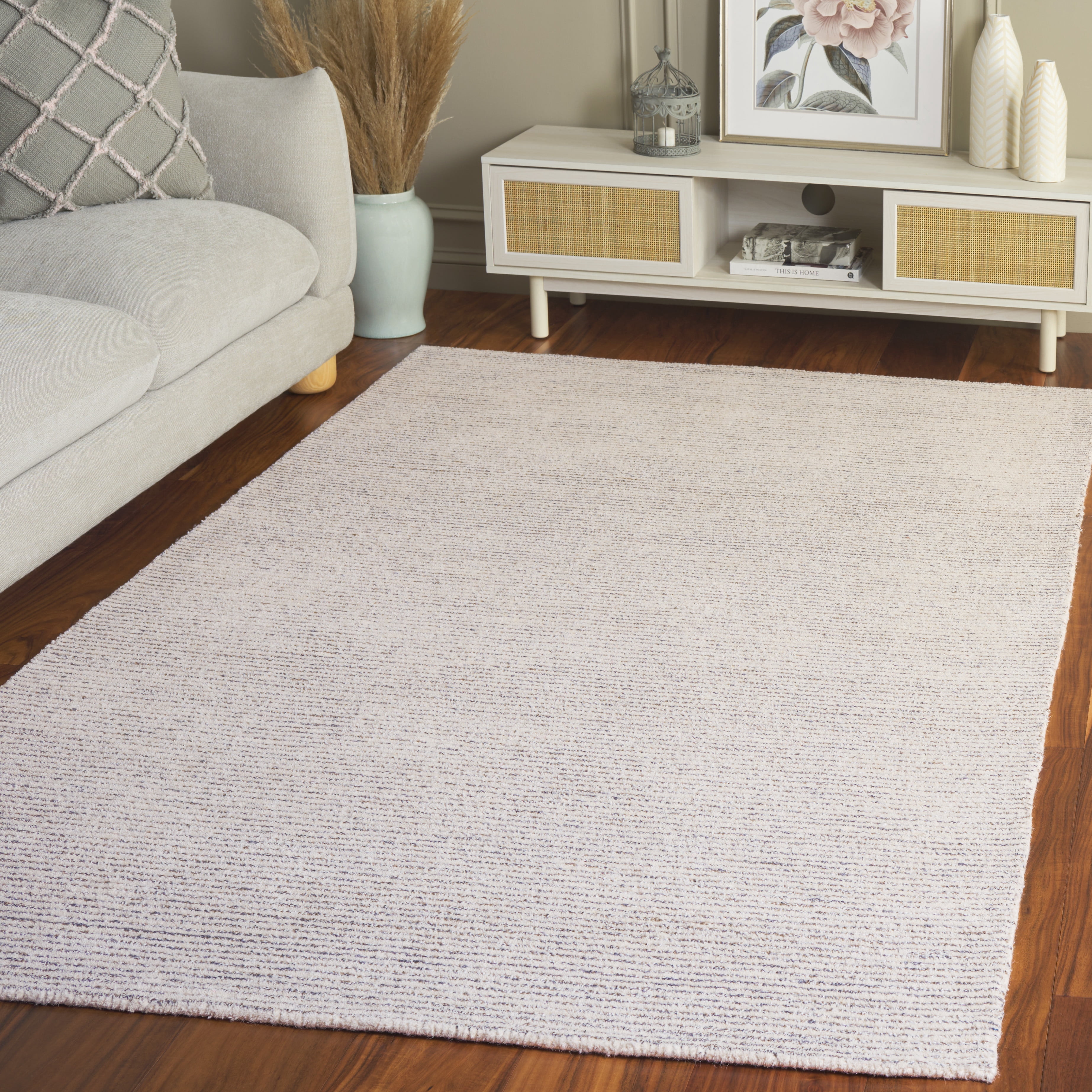SAFAVIEH Abstract Rumen Solid Color Area Rug, Silver/Taupe, 6' x 6' Square