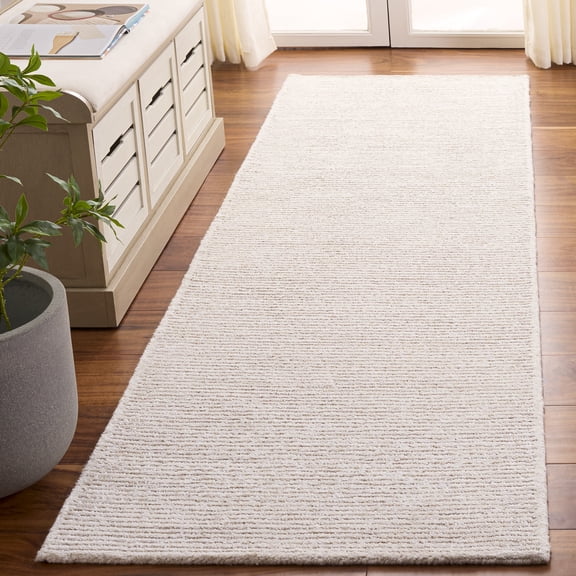 SAFAVIEH Abstract Rumen Solid Color Runner Rug, Ivory/Taupe, 2'3" x 8'