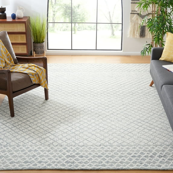 SAFAVIEH Abstract Ryder Abstract Wool Area Rug, Gray/Ivory, 8' x 10'