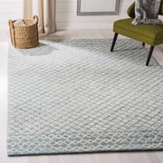 SAFAVIEH Abstract Ryder Abstract Wool Area Rug, Blue/Ivory, 8' x 10'