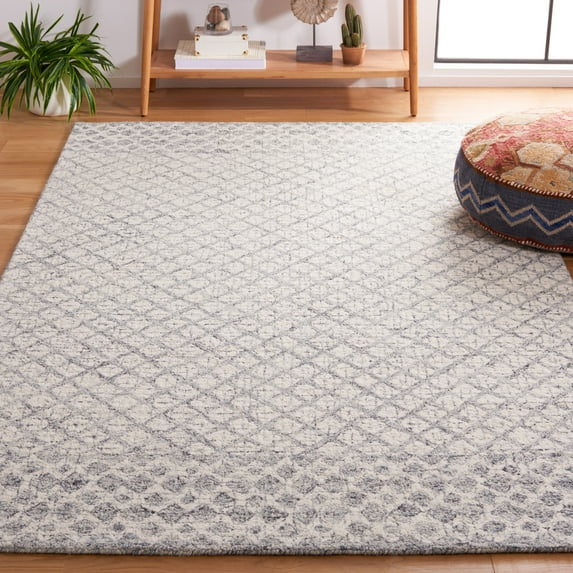 SAFAVIEH Abstract Ryder Abstract Wool Area Rug, Gray/Ivory, 3' x 5'