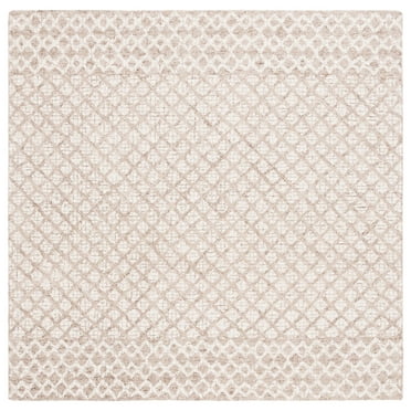 SAFAVIEH Abstract Ryder Geometric Area Rug, Ivory/Brown, 6' x 6' Square