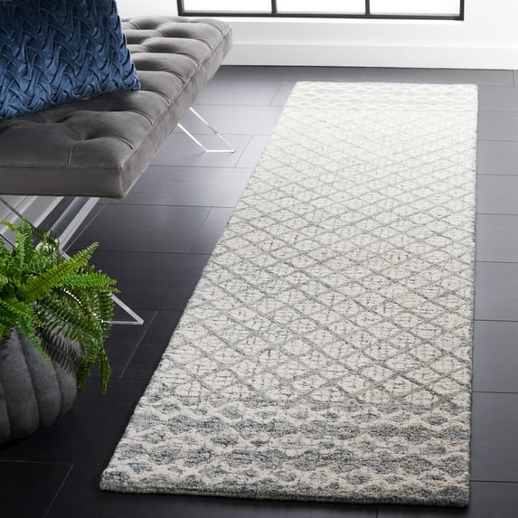 SAFAVIEH Abstract Ryder Abstract Wool Runner Rug, Gray/Ivory, 2'3" x 8'