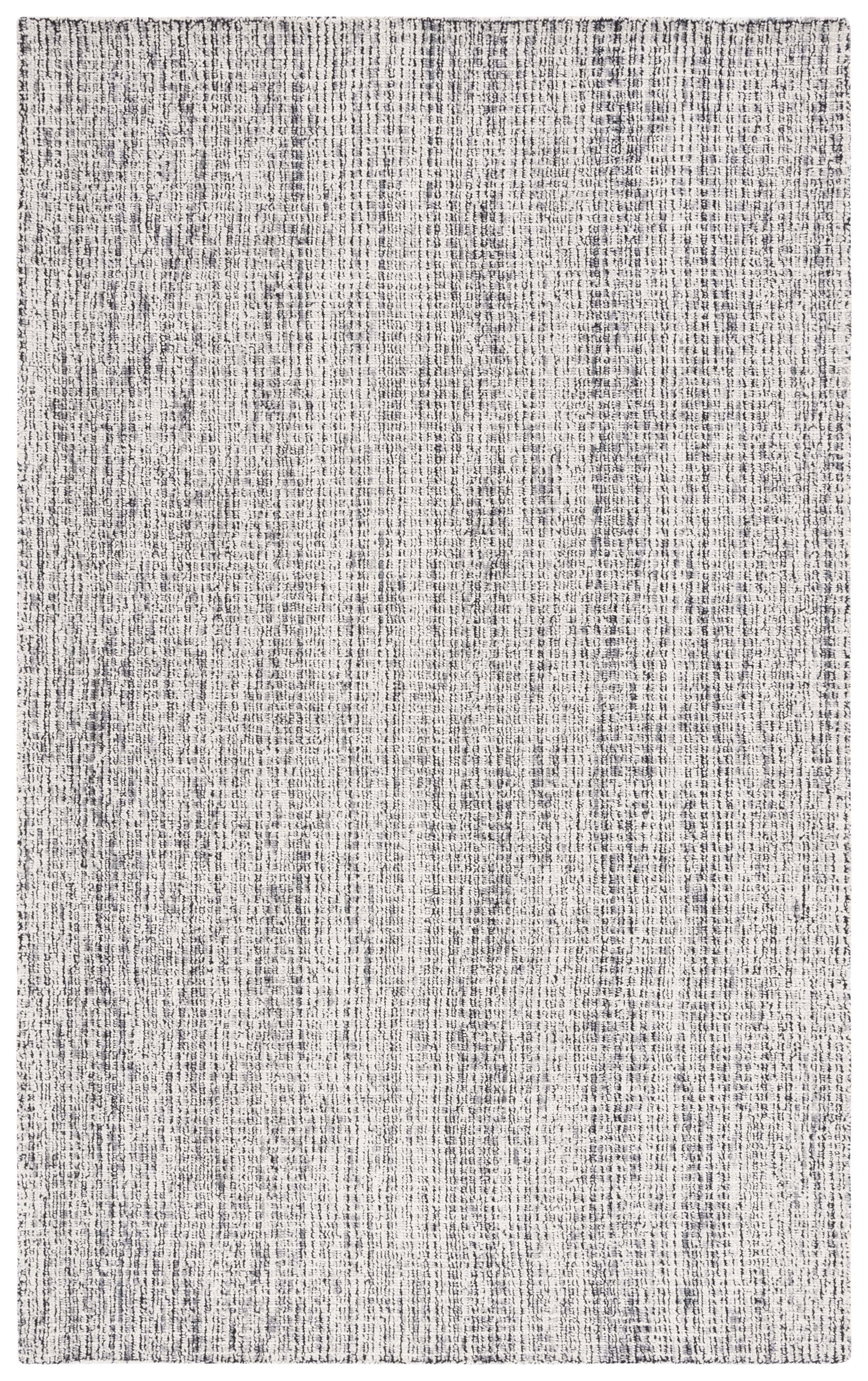 Handmade Tufted Wool Abstract Gray Area Rug, 6' x 9'