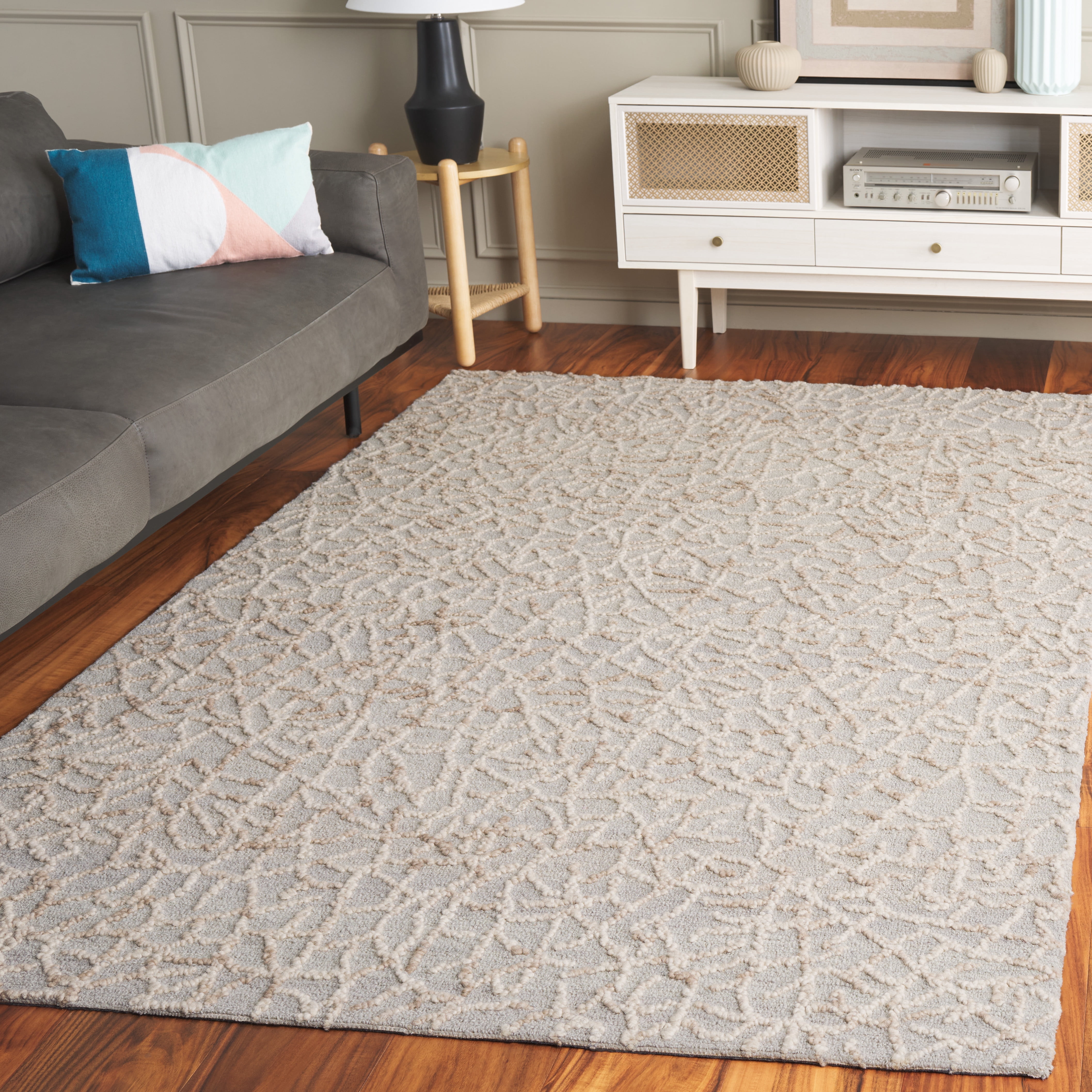 SAFAVIEH Abstract Santos Abstract Area Rug, Beige/Gray, 4' x 6'