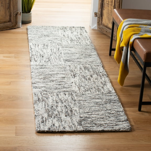 SAFAVIEH Abstract Sharlene Abstract Runner Rug, Ivory/Charcoal, 2'3" x 8'