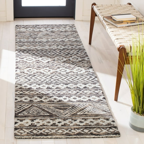 SAFAVIEH Abstract Sheryll Geometric Runner Rug, Gray/Brown, 2'3" x 10'