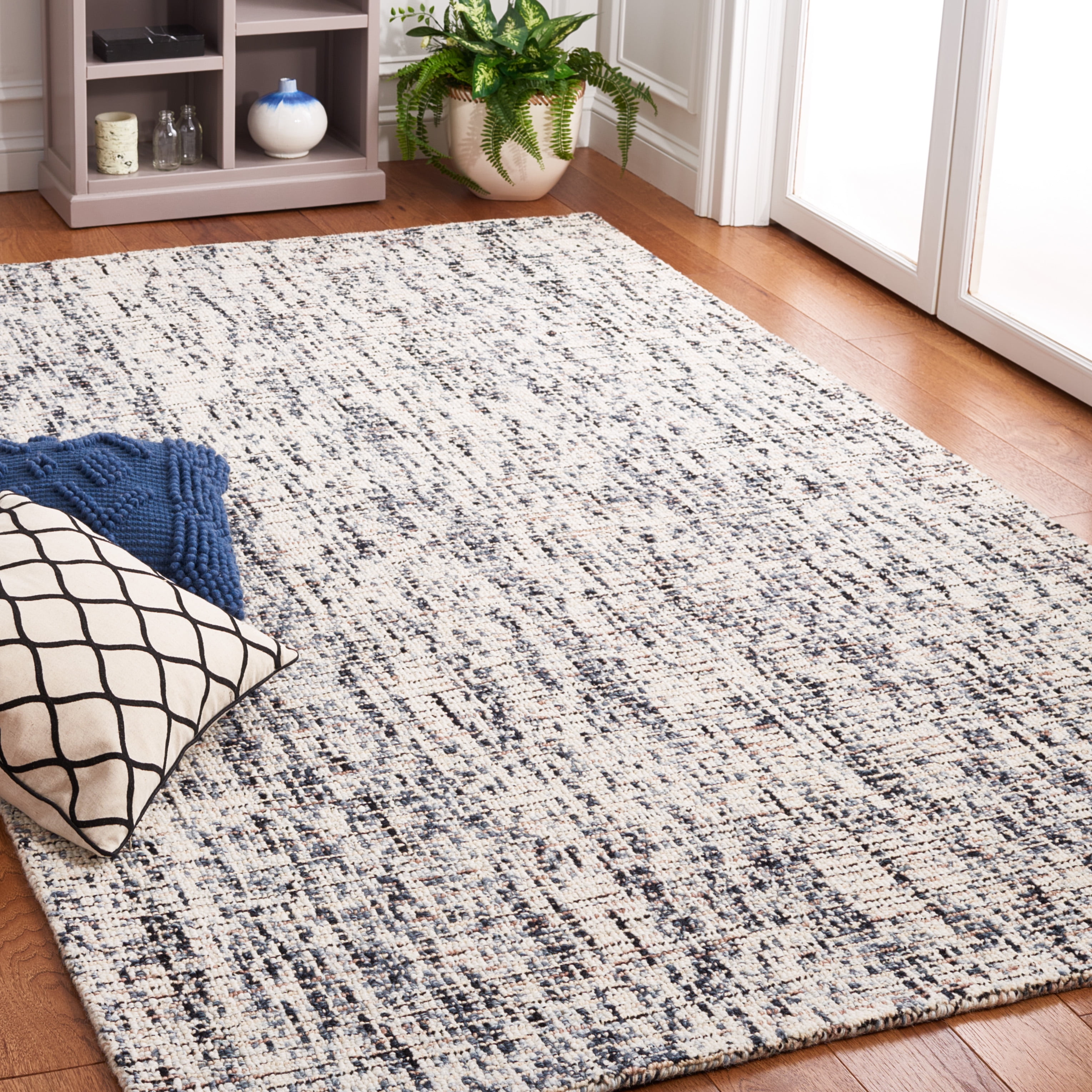 SAFAVIEH Abstract Signe Abstract Area Rug, Black/Beige, 6' x 6' Square