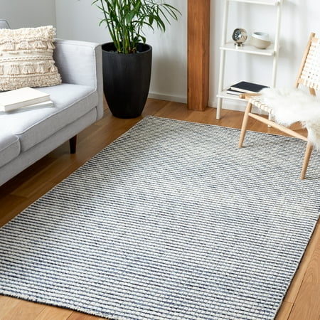 SAFAVIEH Abstract Stephanie Plaid Wool Area Rug, Blue/Ivory, 4' x 6'