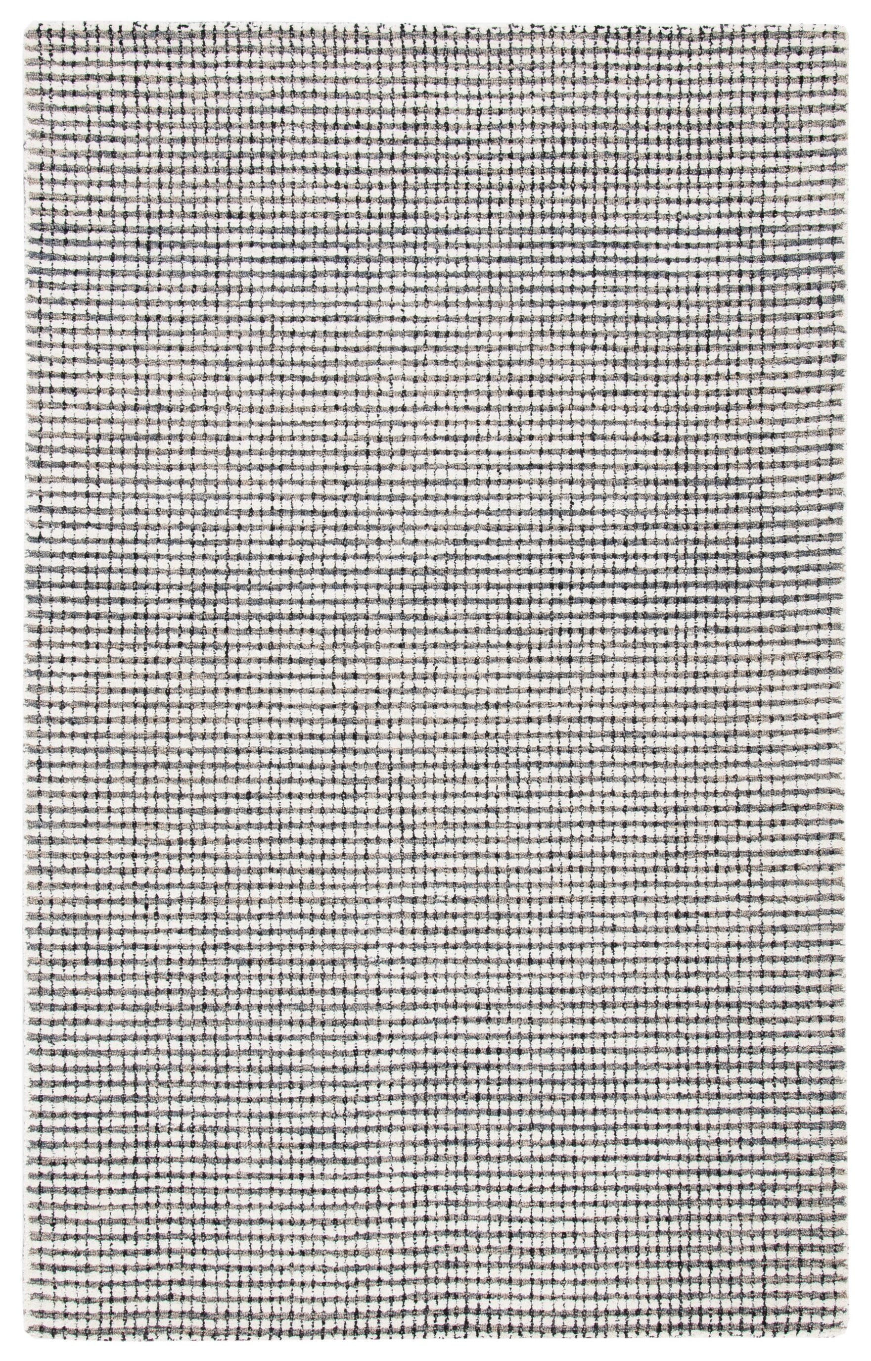 Hand-Tufted Grey and Ivory Wool 8' x 10' Abstract Area Rug