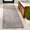 thumbnail image 1 of SAFAVIEH Abstract Stephanie Plaid Wool Runner Rug, Black/Ivory, 2'3" x 8', 1 of 11