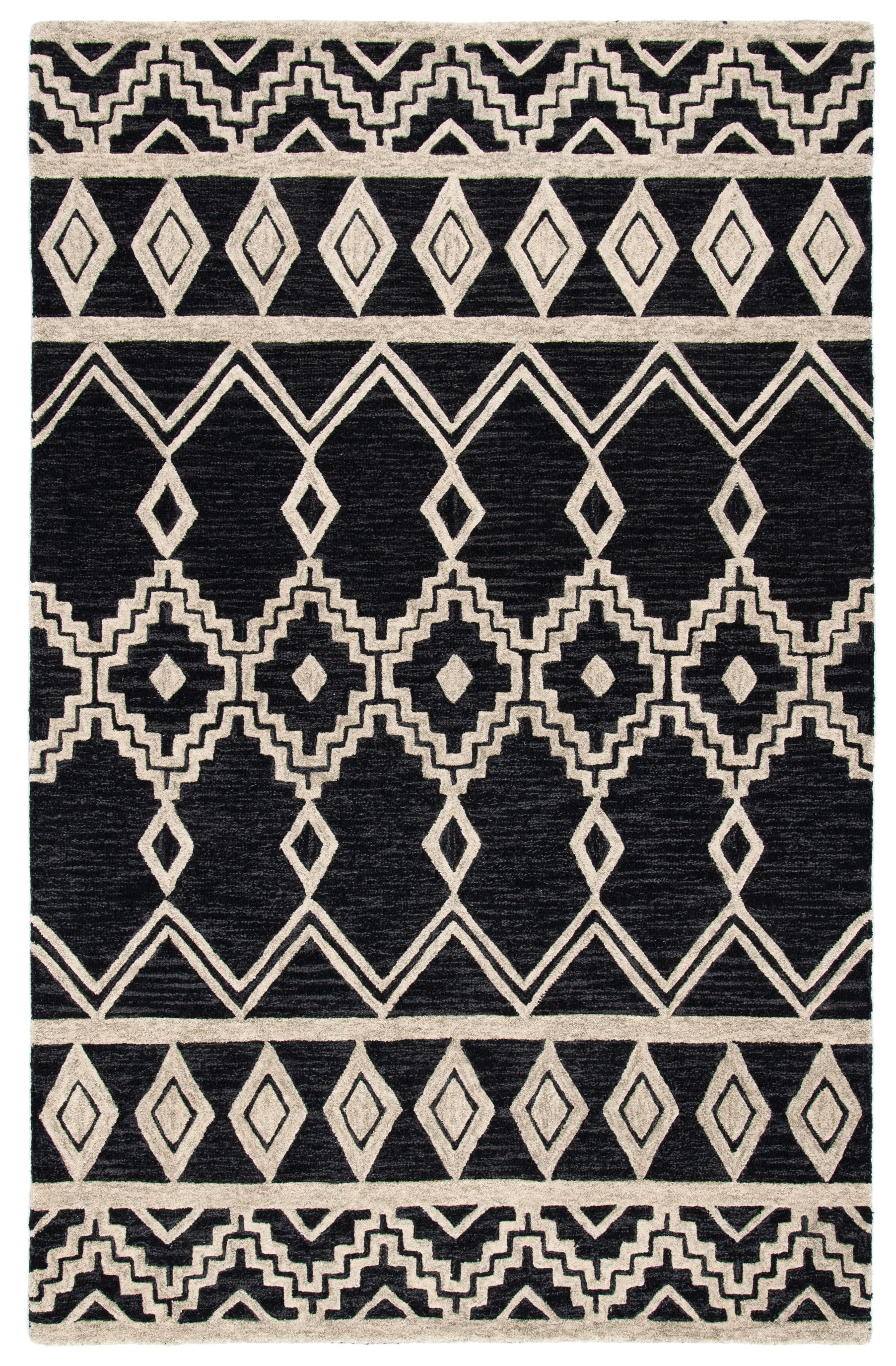 Handmade Ivory Abstract Wool Rug 3' x 5'