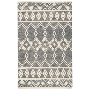SAFAVIEH Abstract Torrey Geometric Wool Area Rug, Grey/Ivory, 5' x 8'