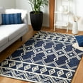 thumbnail image 1 of SAFAVIEH Abstract Torrey Geometric Wool Area Rug, Navy/Ivory, 6' x 6' Square, 1 of 12