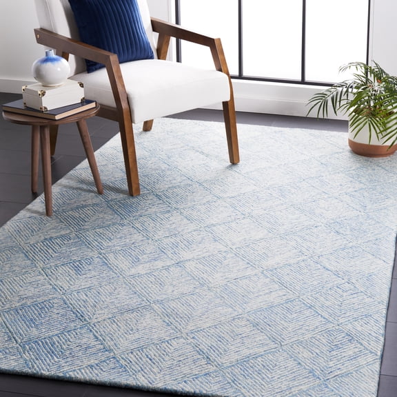 SAFAVIEH Abstract Trent Geometric Area Rug, Blue/Ivory, 3' x 5'