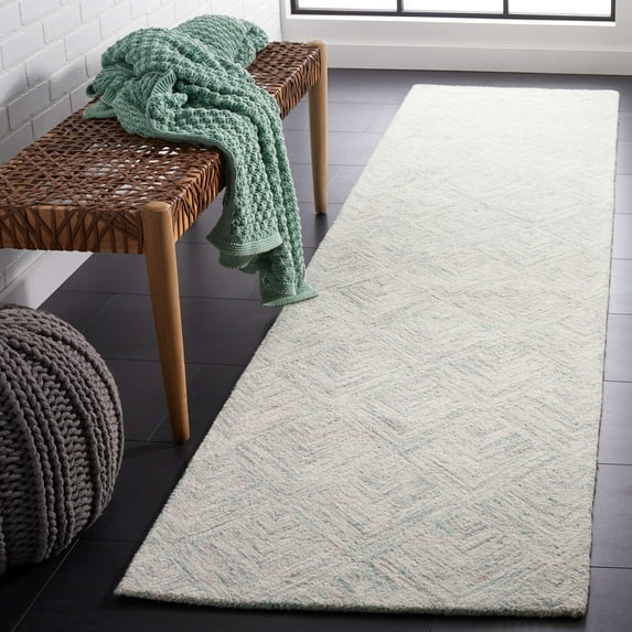 SAFAVIEH Abstract Trent Geometric Runner Rug, Gray/Turquoise, 2'3" x 9'