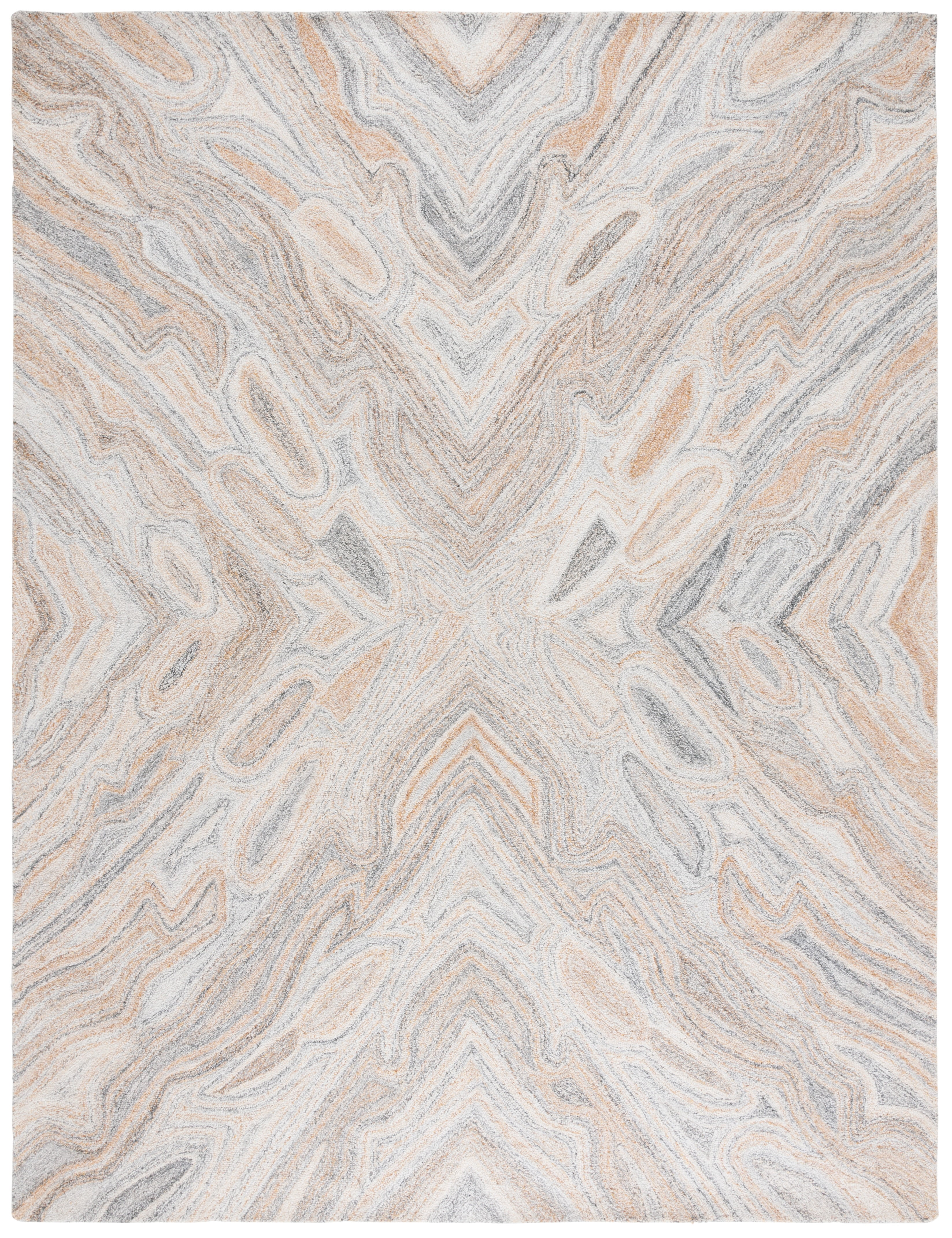 SAFAVIEH Abstract Tyler Geometric Area Rug, Gray/Rust, 8' x 10'