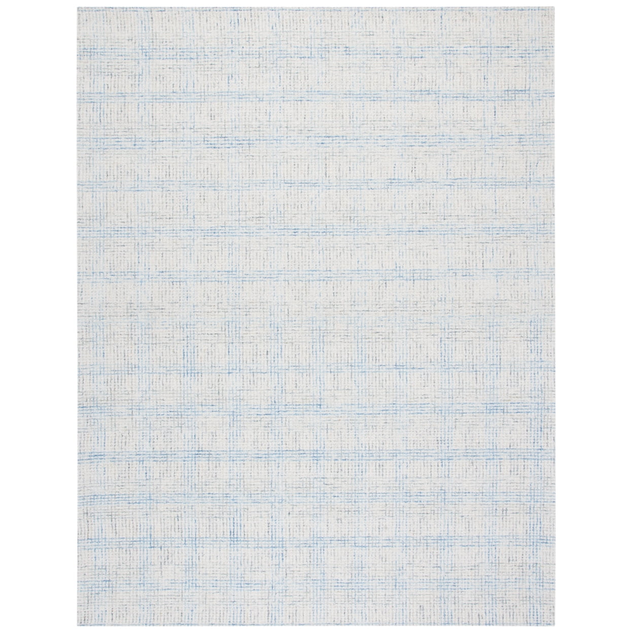 Ivory and Beige Handmade Wool Abstract Area Rug 5' x 8'