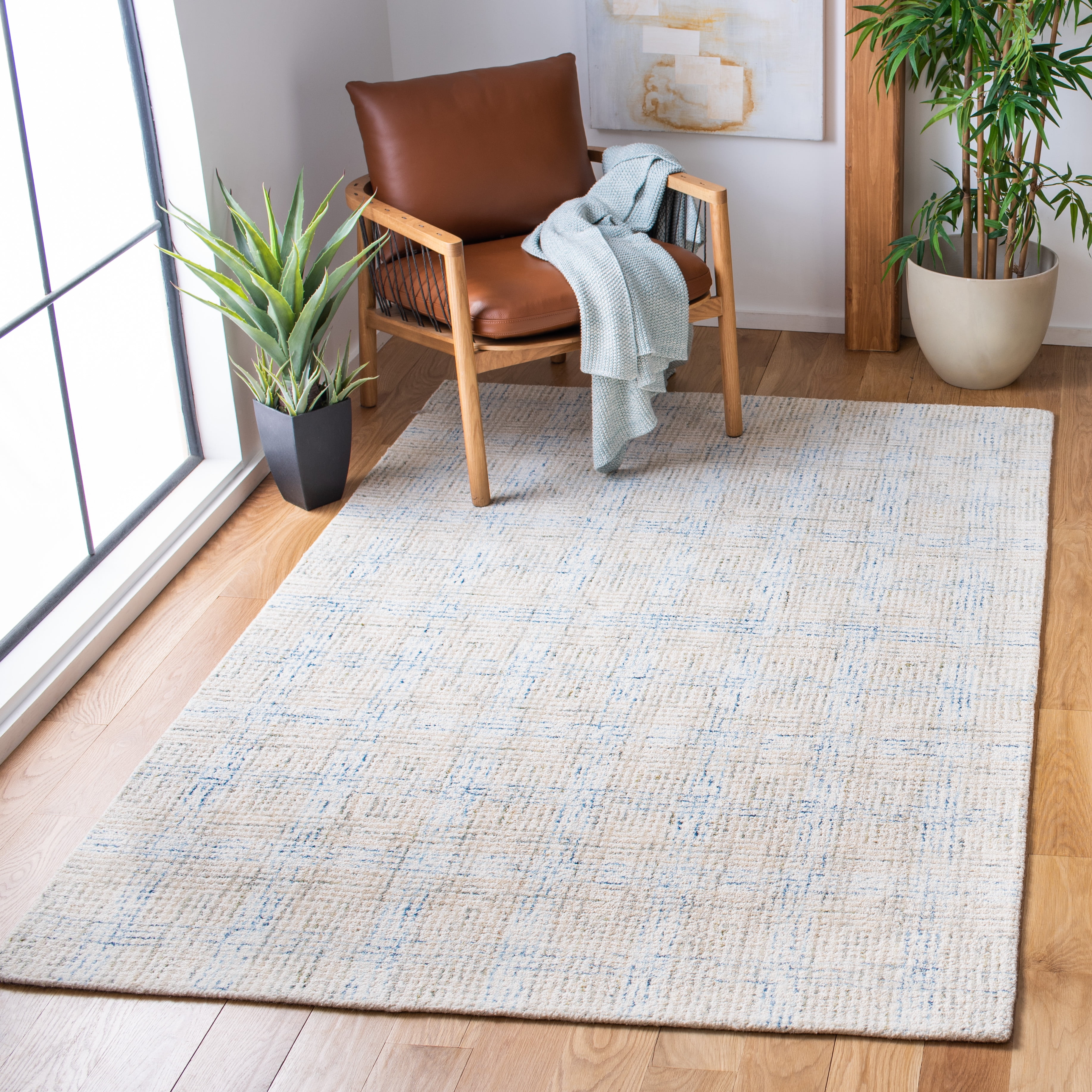 SAFAVIEH Abstract Valentina Plaid Area Rug, Ivory/Beige, 6' x 9'