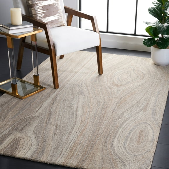 SAFAVIEH Abstract Xanthia Abstract Wool Area Rug, Beige/Gray, 5' x 8'