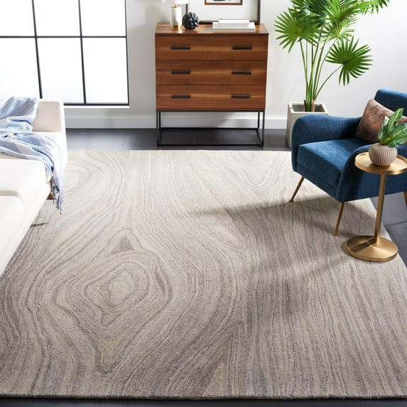 SAFAVIEH Abstract Xanthia Abstract Wool Area Rug, Beige/Gray, 8' x 10'