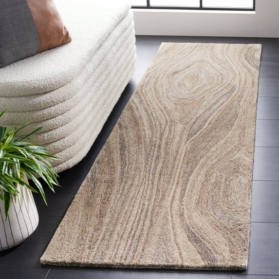 SAFAVIEH Abstract Xanthia Abstract Wool Runner Rug, Beige/Gray, 2'3" x 8'