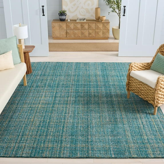 SAFAVIEH Abstract Yorick Striped Polyester Area Rug, Aqua/Green, 3' x 5'