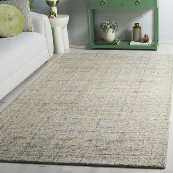 SAFAVIEH Abstract Yorick Striped Polyester Area Rug, Light Green/Beige, 3' x 5'