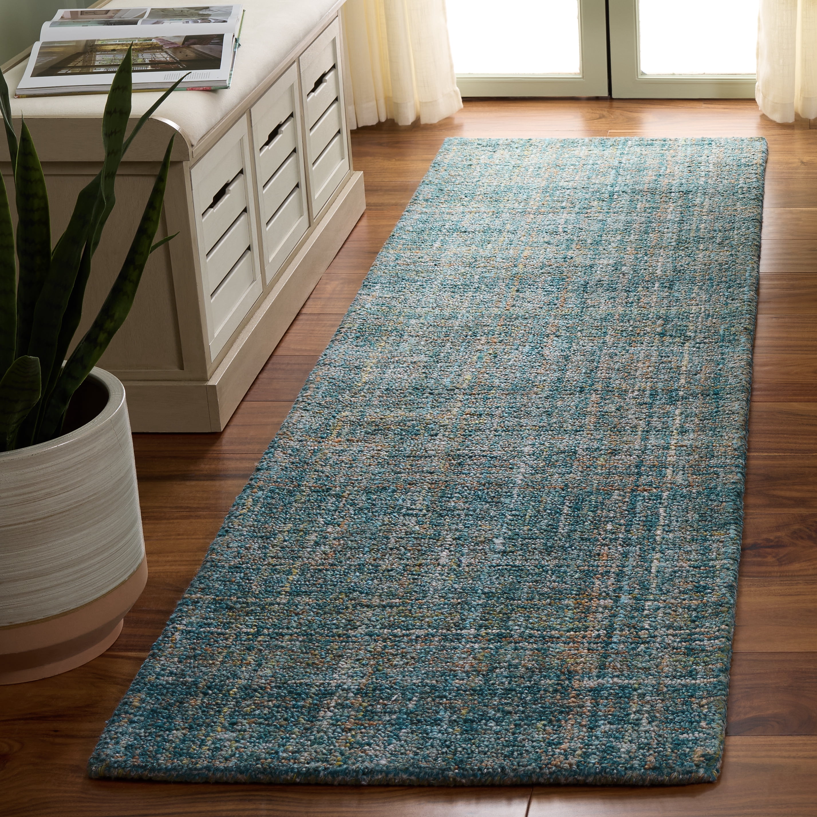Polyester Runner Rugs SAFAVIEH Abstract Yorick Striped Polyester Runner Rug, Aqua/Green, 2'3 ...