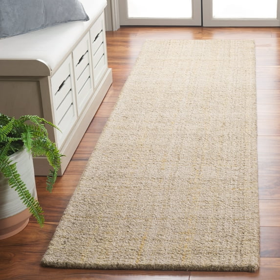 SAFAVIEH Abstract Yorick Striped Polyester Runner Rug, Light Green/Beige, 2'3" x 8'