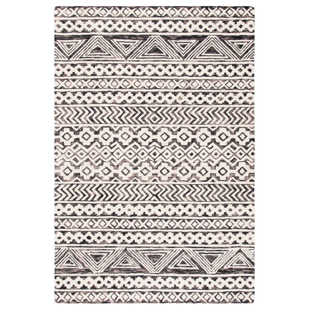 Handmade Gray Abstract Wool 2' x 3' Tufted Area Rug