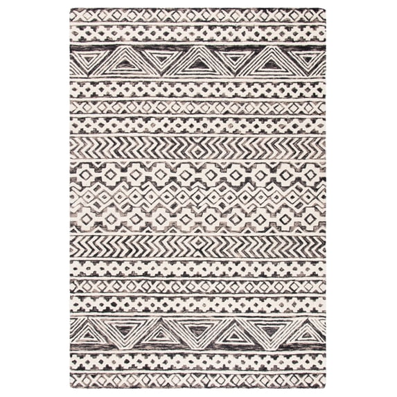 SAFAVIEH Abstract Zachariah Geometric Area Rug, Ivory/Gray, 3' x 5'