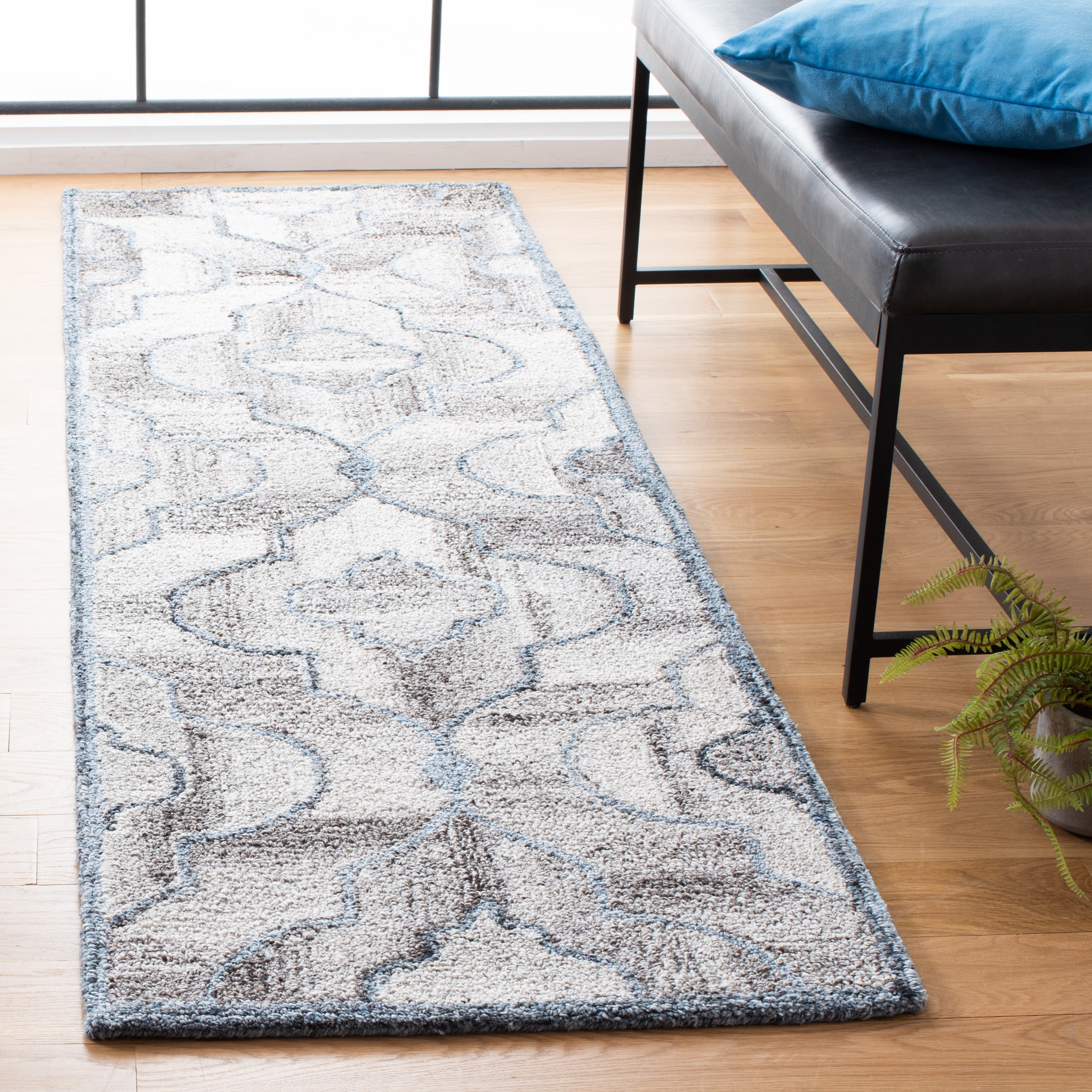 SAFAVIEH Abstract Zyana Geometric Runner Rug, Blue/Brown, 2'3" x 8'