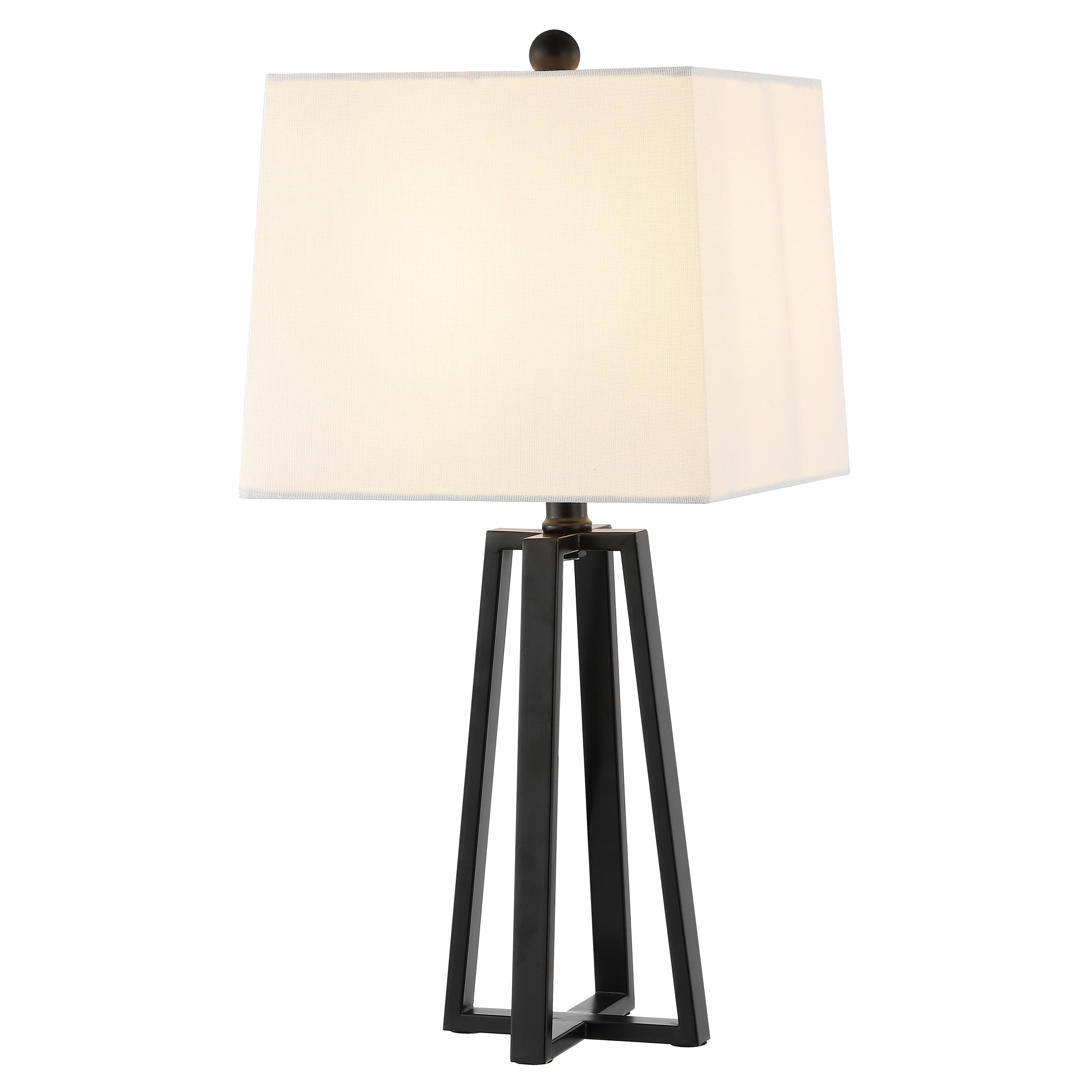 SAFAVIEH Acosta 21 in. Glam Black Iron Table Lamp with White 100