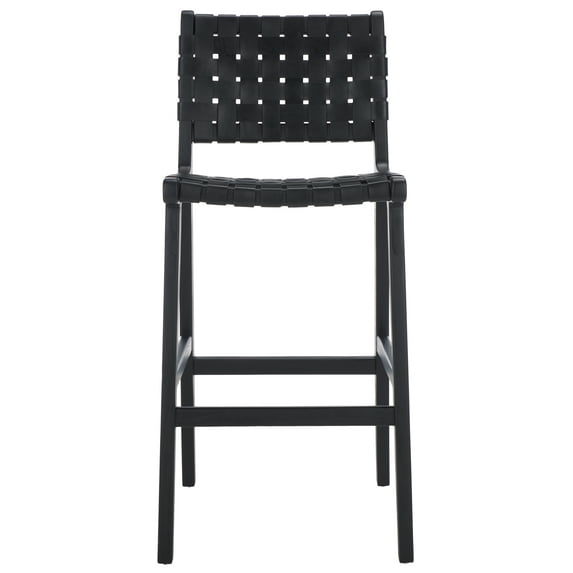 SAFAVIEH Adah Rectangle Mid Back Bar Stool, Black