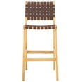 thumbnail image 1 of SAFAVIEH Adah Rectangle Mid Back Bar Stool, Cognac/Natural, 1 of 13