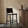 thumbnail image 1 of SAFAVIEH Adah Rectangle Mid Back Counter Stool, Black, 1 of 18