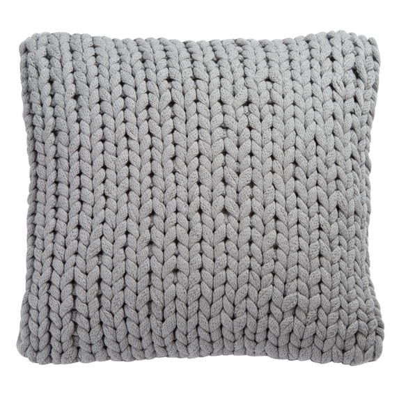 SAFAVIEH Adalina Solid Knitted Accent Pillow, 20" x 20", Grey