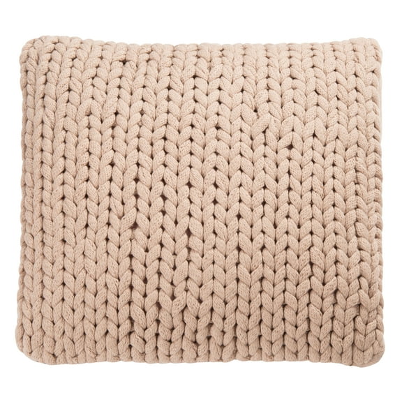 SAFAVIEH Adalina Solid Knitted Accent Pillow, 20" x 20", Pink