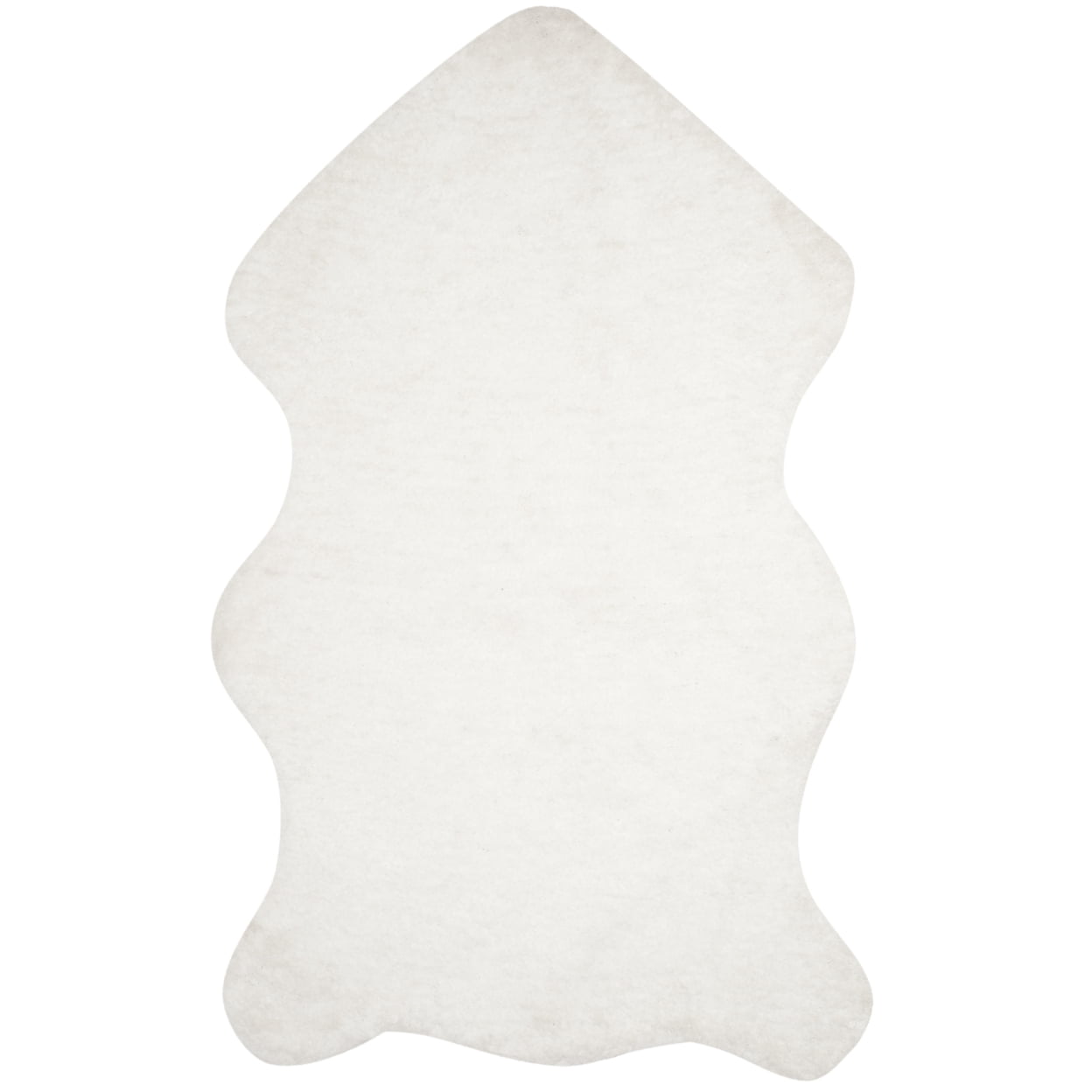 SAFAVIEH Addie Solid Plush Polyester Sheep Shag Area Rug, Ivory, 3' x 5'