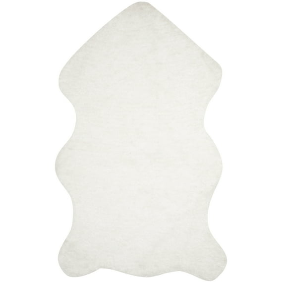 SAFAVIEH Addie Solid Plush Polyester Sheep Shag Area Rug, Ivory, 3' x 5'