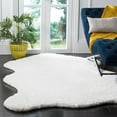 thumbnail image 1 of SAFAVIEH Addie Solid Plush Polyester Sheep Shag Area Rug, Ivory, 4' x 6', 1 of 6