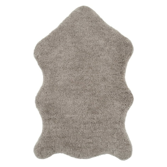 SAFAVIEH Addie Solid Plush Polyester Sheep Shag Area Rug, Silver, 3' x 5'