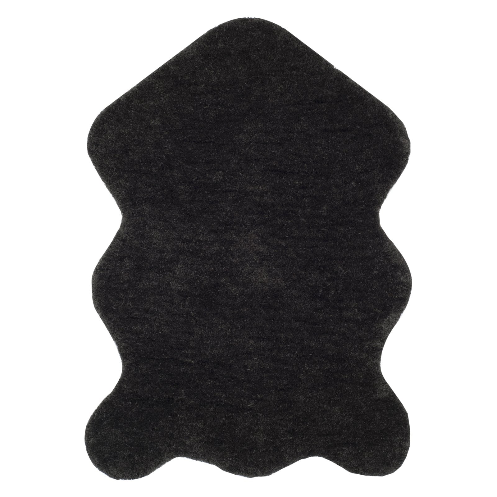 SAFAVIEH Addie Solid Plush Polyester Sheep Shag Runner Rug, Charcoal, 2'3" x 6'
