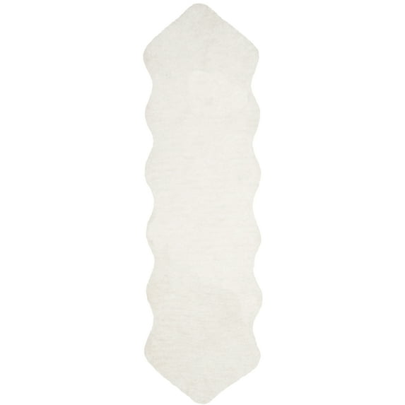 SAFAVIEH Addie Solid Plush Polyester Sheep Shag Runner Rug, Ivory, 2'3" x 8'