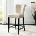 thumbnail image 1 of SAFAVIEH Addo Classic Glam Ring Counter Stool with Footrest, Biscuit Beige, 1 of 7