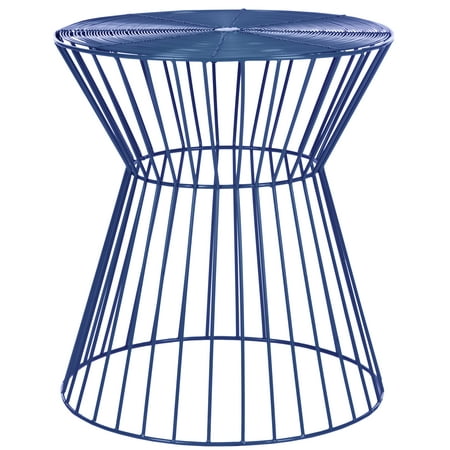 SAFAVIEH Adele 17.3 in. H Classic Mid Century Iron Wire Stool, Dark Blue